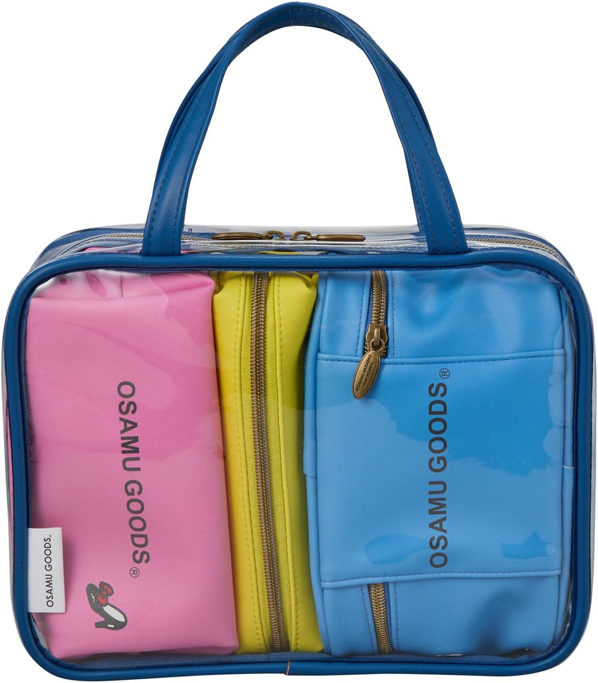 Awesome Goods 7122 OG21. Blue/Yellow/Pink Travel Pouch Set