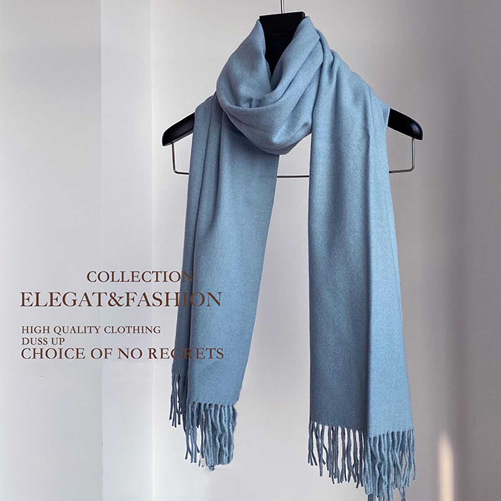 Écharpe en laine pour femme 203,2 x 68,6 cm écharpe femme coffret cadeau foulards et mouchoirs pashmina écharpe oversize hiver écharpe triangulaire femme jaune, bleu, Taille unique