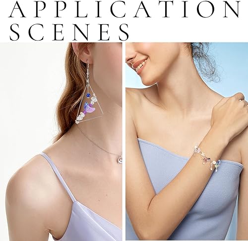 Miniatura 3 de Cheriswelry 180 cuentas de cristal transparente galvanizadas con forma de corazón y luna creciente, manualidades, 18 estilos de 0.39 a 0.394