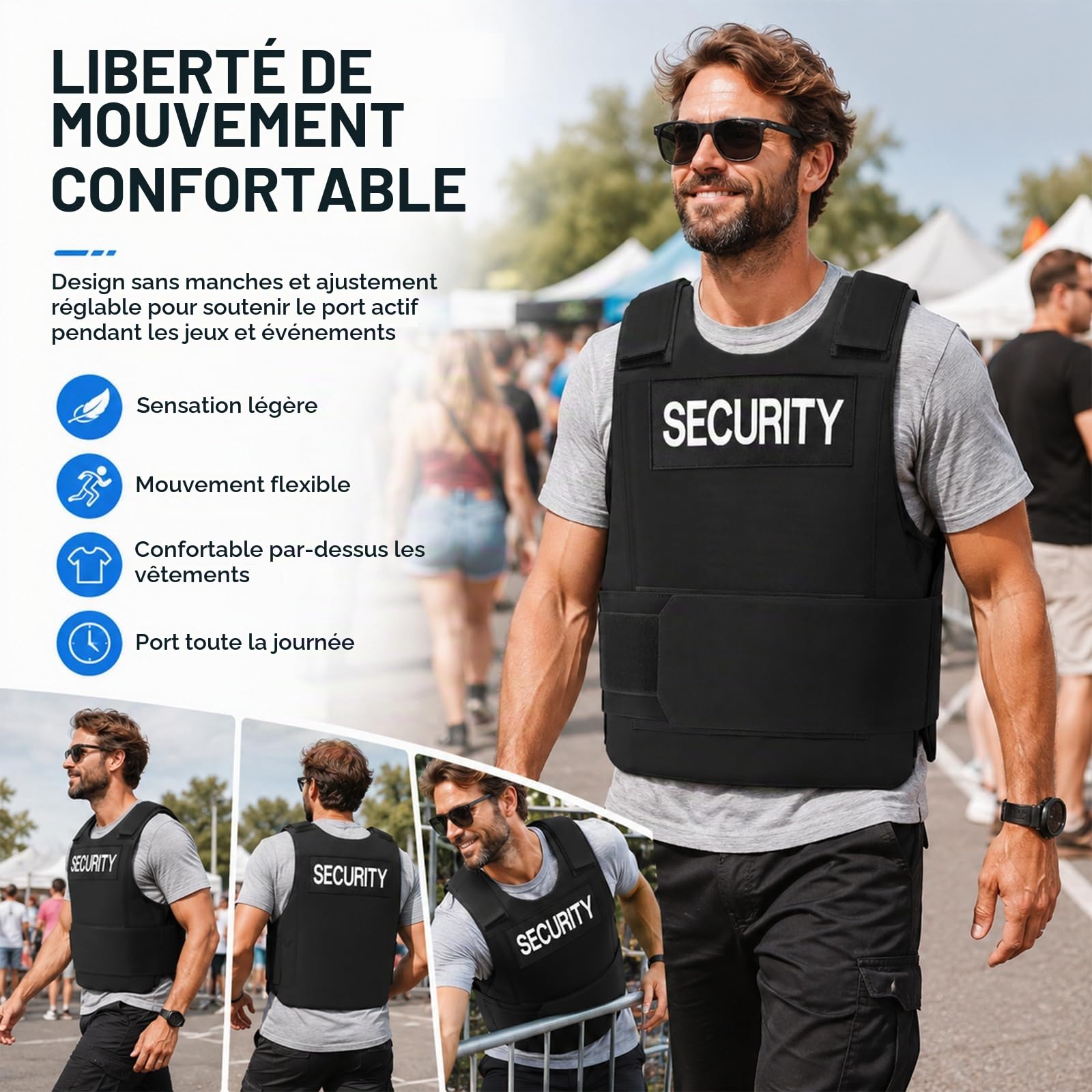 Taeku Gilet d’Entraînement Extérieur, Gilet de Sécurité Léger et Réglable pour Airsoft, Paintball, Cosplay et Jeux d’Équipe