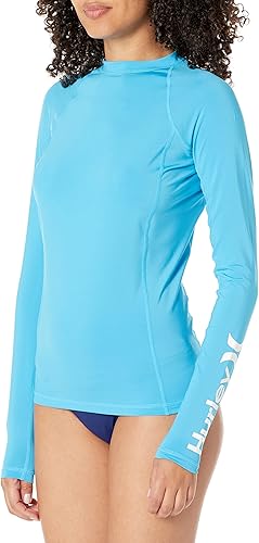 Hurley Camiseta de protección estándar de manga larga para mujer, marea alta, talla L, Marea alta
