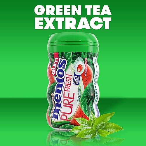 Miniatura 5 de Mentos Pure Fresh - Goma de mascar sin azúcar con xilitol, dulces de Pascua a granel, sabor Watermelon, 200 unidades (paquete de 4)