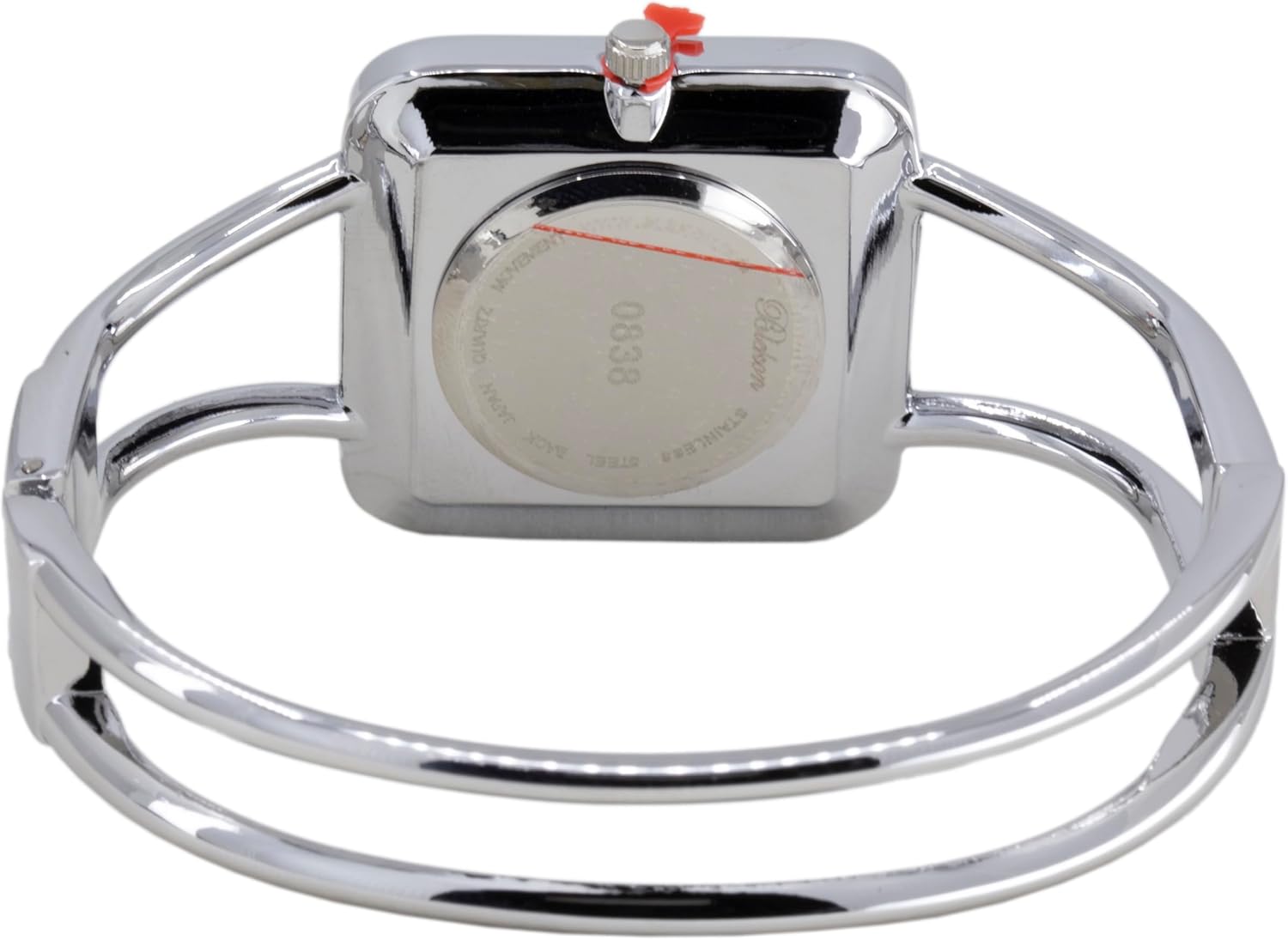 Blekon Collections Womens 30mm Square Elegant Metal Cuff Bangle Fashion Watch - Image 6