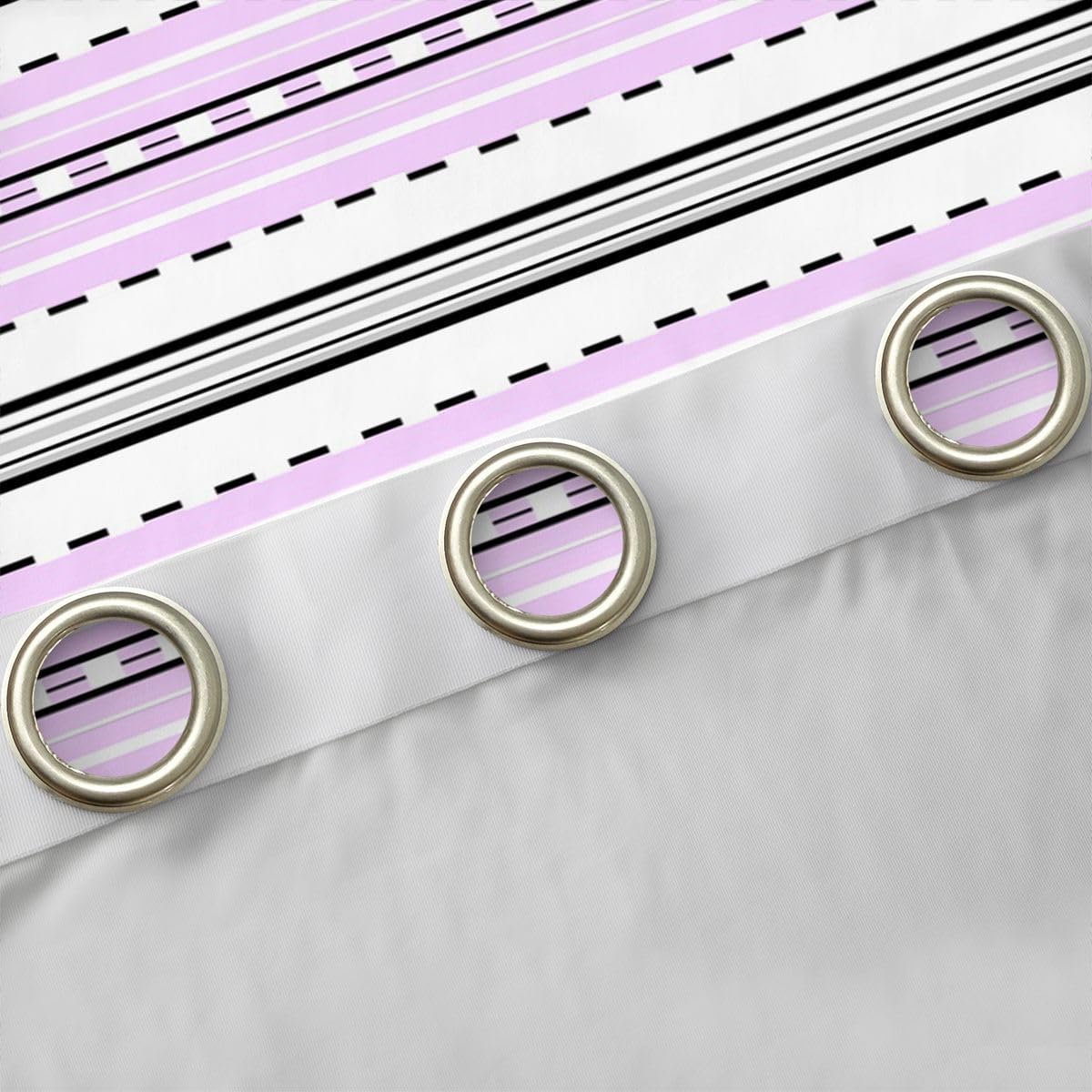 Feelyou Purple Gray Striped Blackout Curtains Stripes Geometric Darkening Drapes for Bedroom Living Room Decor Aesthetic Thermal Insulated Shades Window Treatments, 2 Panels 38 x 45 Inch image 5