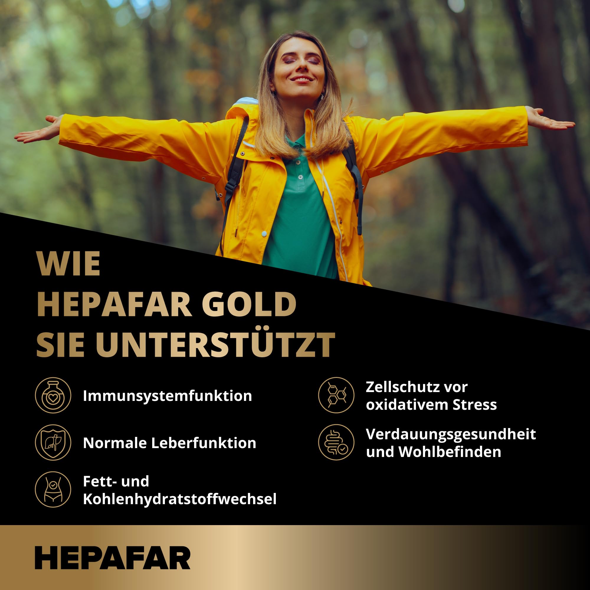 Hepafar Gold Premium mit Glutathion, Kurkuma, Mariendistel, Cholin, Artischocke und Ingwer – Nahrungsergänzungsmittel für die Leber, 60 Kapseln, von Sensilab