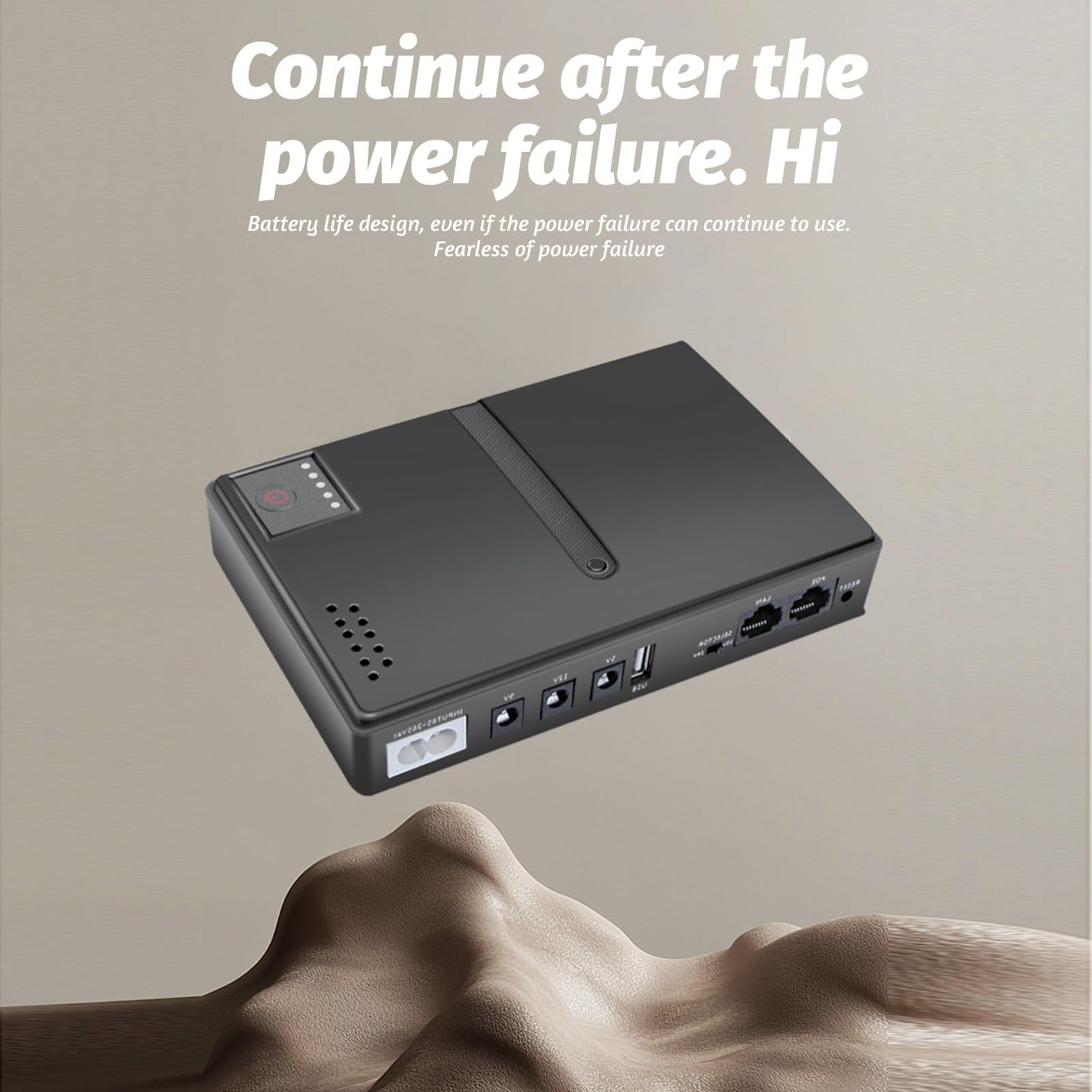 Batteria di Backup UPS, UPS in Standby 15 V 24 V POE 5 V 9 V 12 V USB 18 W Alimentazione con Batteria di Backup in Uscita, Alimentazione Ininterrotta UPS per Router, Modem,