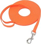Waterproof Long Leash Durable Dog Recall Training Lead Great for Outdoor Hiking, Training, Yard, Beach and Swimming (Orange, 15ft)