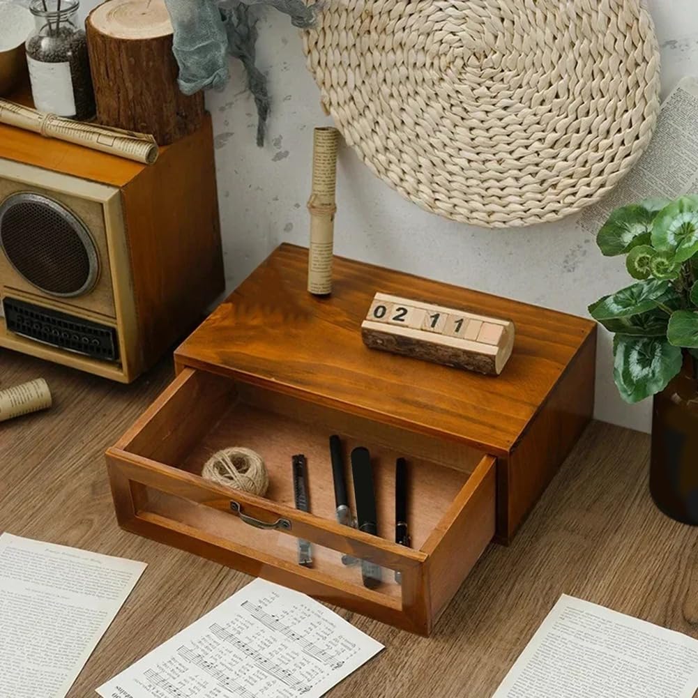 Holzschublade für Schreibtisch, Monitorständer, Regal, einfache Aufbewahrungsbox für Make-up-Tisch, Schreibtischzubehör, platzsparend, unverzichtbarer Bürobedarf.
