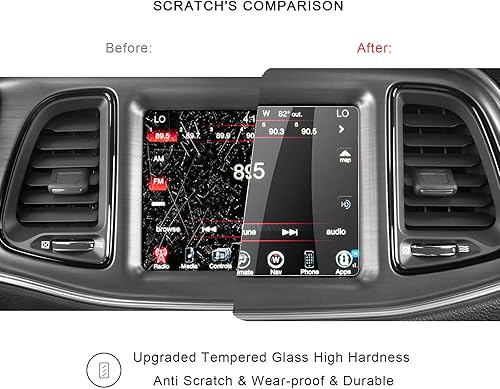 Miniatura 5 de Protector de pantalla para Dodge Challenger 20152019 2020 2021 2022 Dodge Challenger SRT 392 Hellcat Uconnect 8.4 pulgadas pantalla de navegación