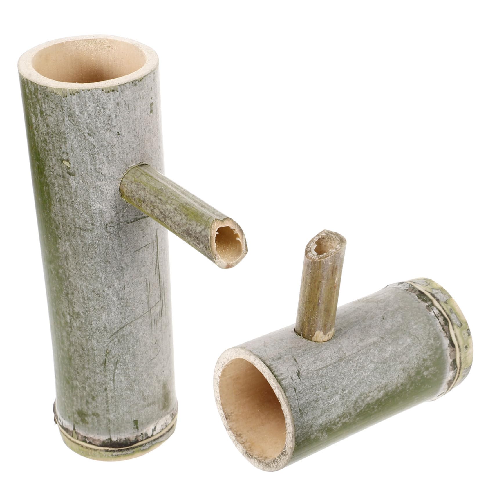 HEALLILY Bamboo Fountain Spout Decor 2pcs Bamboo Water Fountain Accessory for Garden Decor Indoor/Outdoor Use