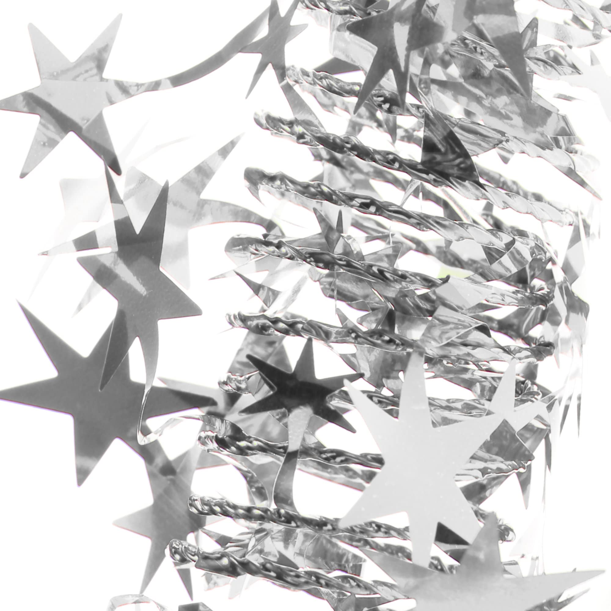 Ghirlanda Di Stelle Natalizia Argento 500cm - Decorazione Albero Di Natale, Festivit&agrave;, Matrimoni