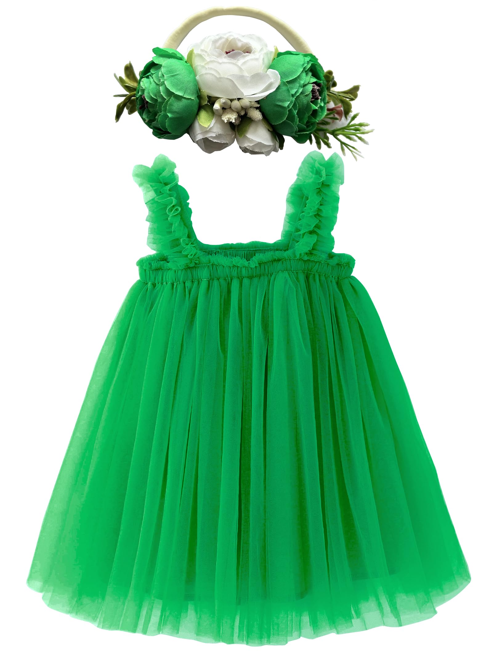 BGFKS Layered Tulle Tutu Dress for Toddler Girls,Baby Girl Rainbow Tutu Princess Skirt Set with Flower Headband.