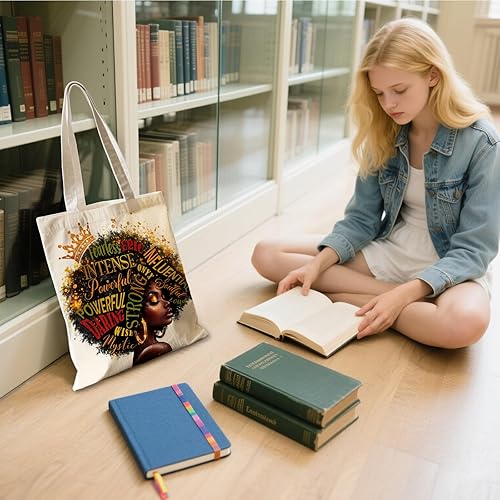 Miniatura 3 de Bolsa de lona estética para mujer, con cierre magnético a presión y bolsillo interior con cremallera, bolsa reutilizable Chica