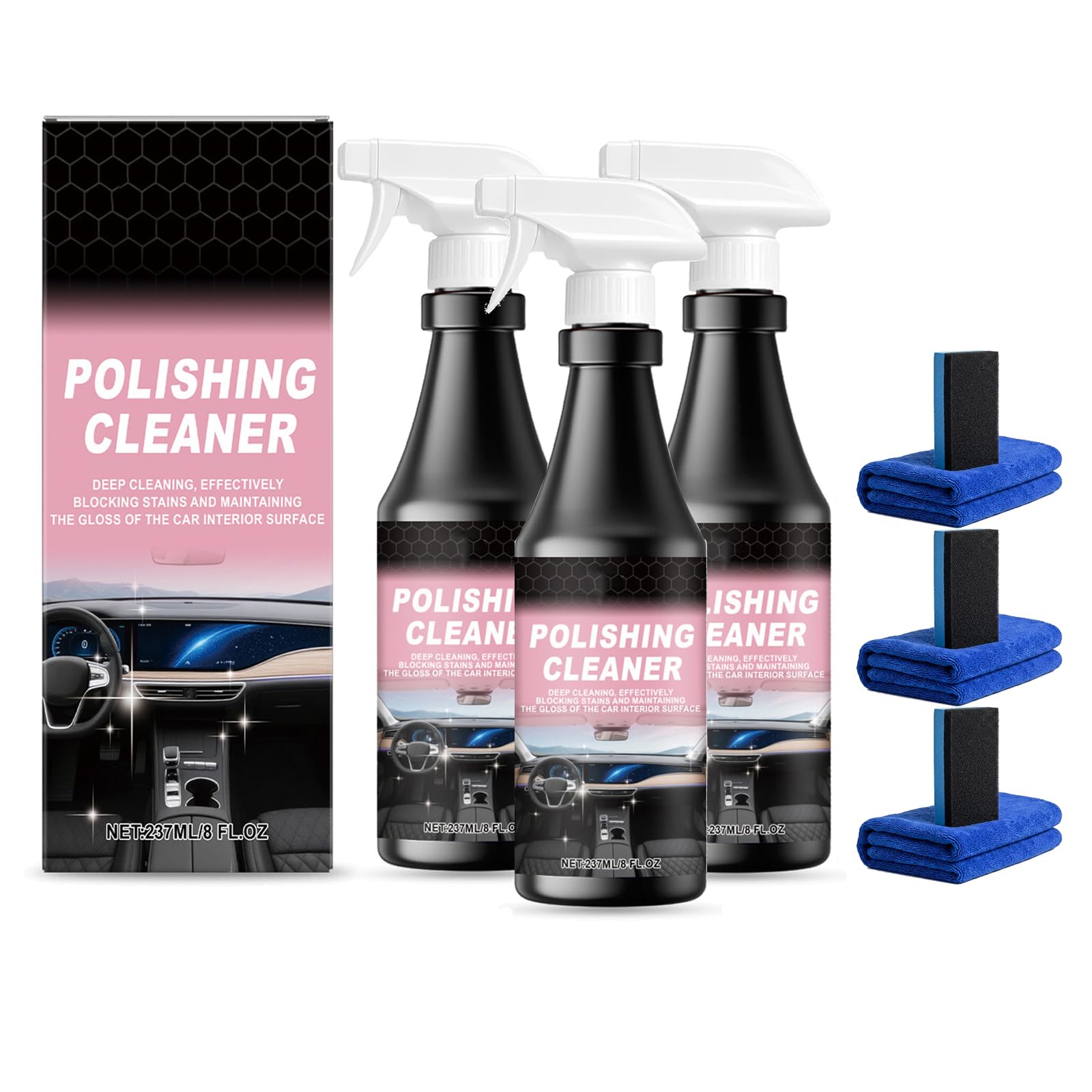 237 ml Auto-Innenreiniger – Schnelle und effektive Innenraumreinigung (3PCS)