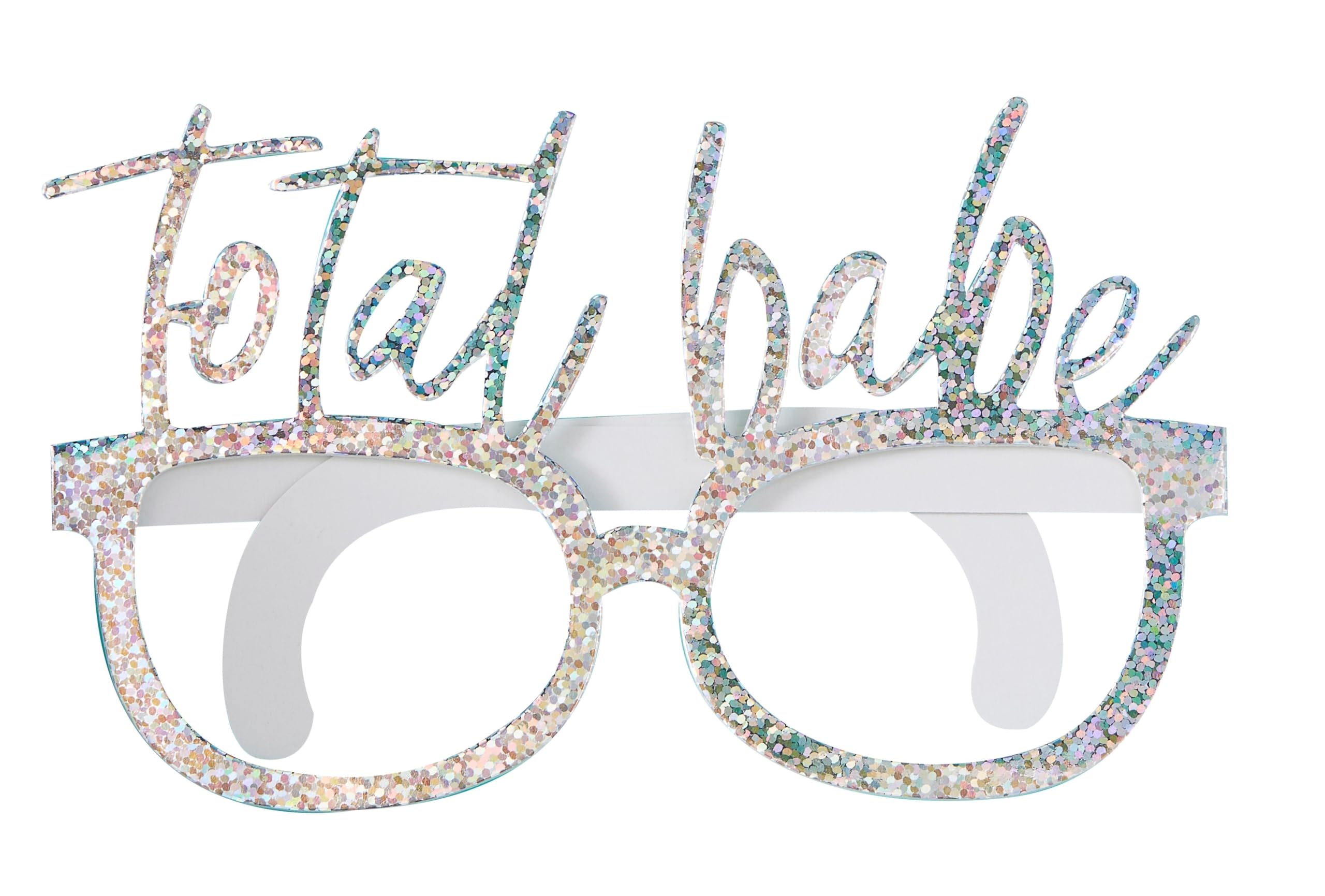 Ginger Ray Iridescent Total Babe Silver Party Funglasses - 8 Pack - Good Vibes