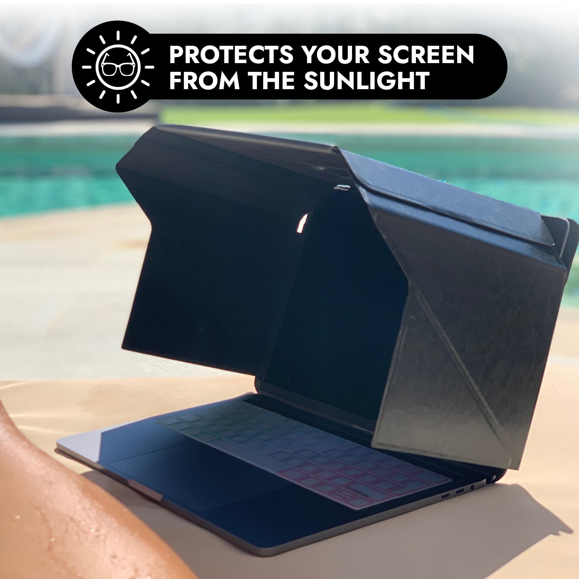 Philbert Design Osłona przeciwsłoneczna i osłona prywatności Lux, uniwersalna do laptopów 30.5 cm-33.0 cm-35.6 cm, czarna, materiały przyjazne dla środowiska, redukcja odblasków, odporne na wysokie