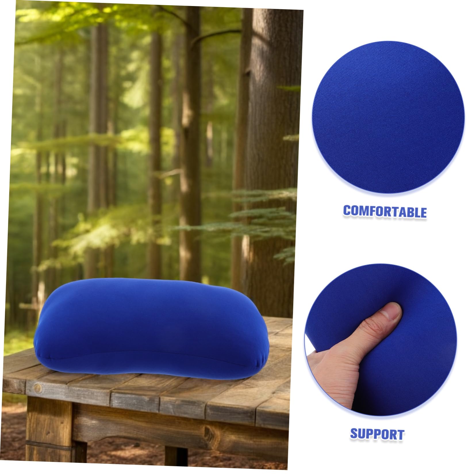 Almohada de Viaje Ergonómica Mini de Hueso Azul de Poliéster Spandex