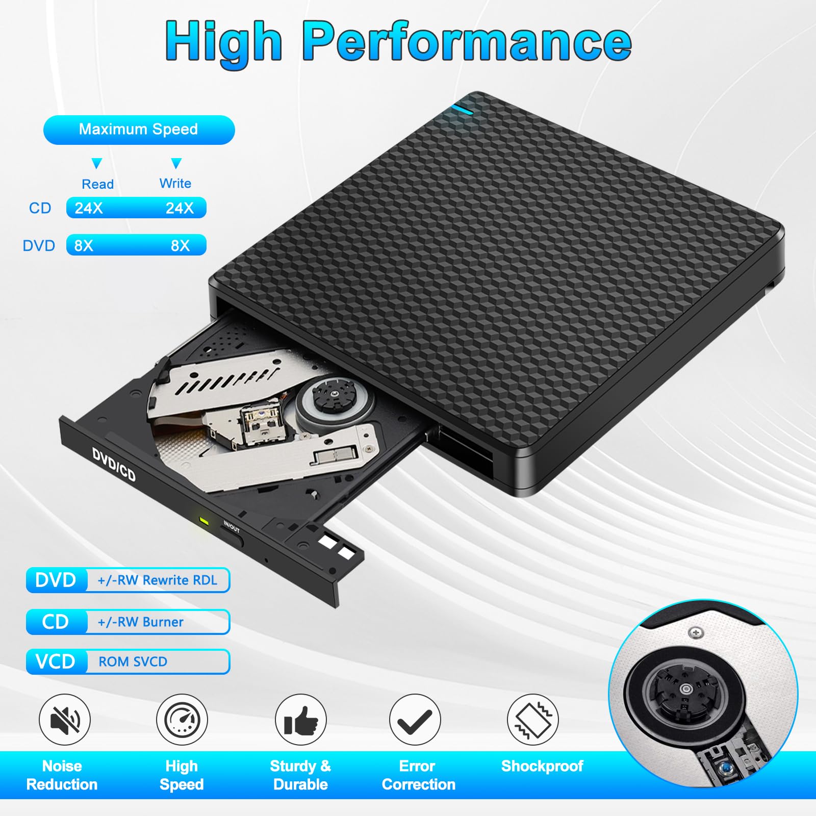 Unità CD DVD esterna per computer portatile