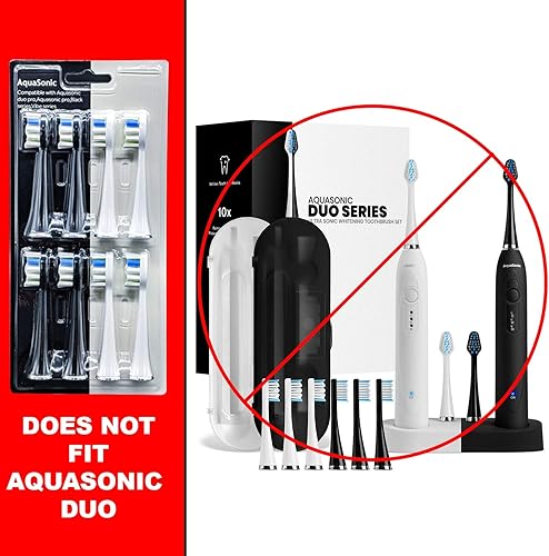 Miniatura 7 de AquaSonic Paquete de 8 cabezales de cepillo de repuesto genuinos Duo PRO - Cabezales de cepillo Proflex mejorados para una mejor eliminación de