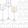 Yaomiao 36 Pcs Tall Glass Candle Holder Clear Tea Light Candle Floating Holder for Wedding Party Dining Bathroom Table Centerpiece Pillar Settings, 3 Sizes 7.87& 9& 10.2 H