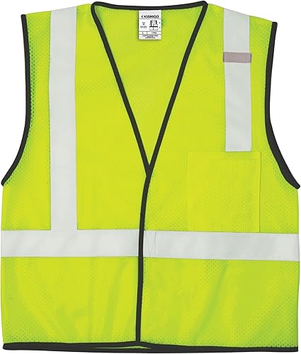 Miniatura 2 de Kishigo 1193 Economy Series - Chaleco de malla ultra fresca con 1 bolsillo, se adapta a pequeño y mediano, color lima