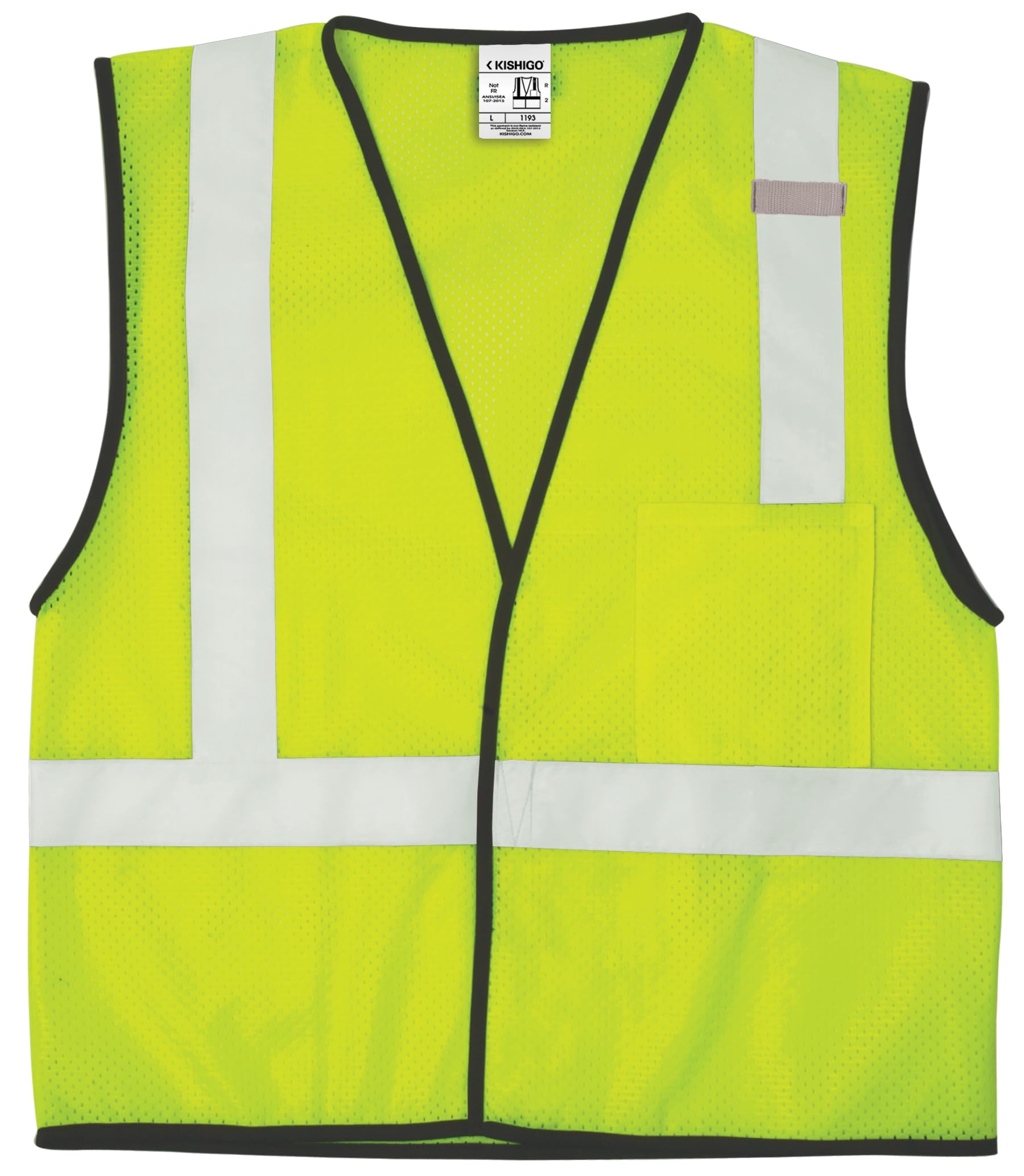 Kishigo 1193 Economy Series Ultra Cool Mesh 1 Pocket Vest, Fits 2X-Large and 3X-Large, Lime