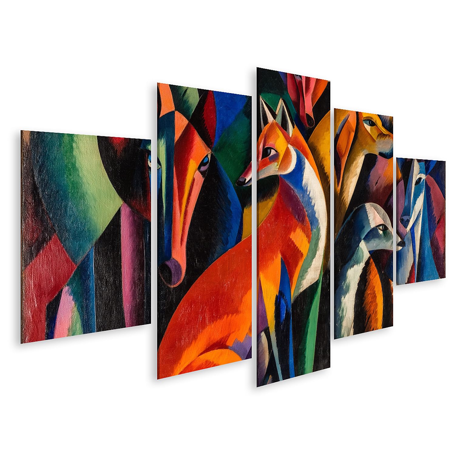 islandburner Bild auf Leinwand Faszinierende Tierformen Kunstdruck Wohnzimmer für Kunstliebhaber - 5-teilig