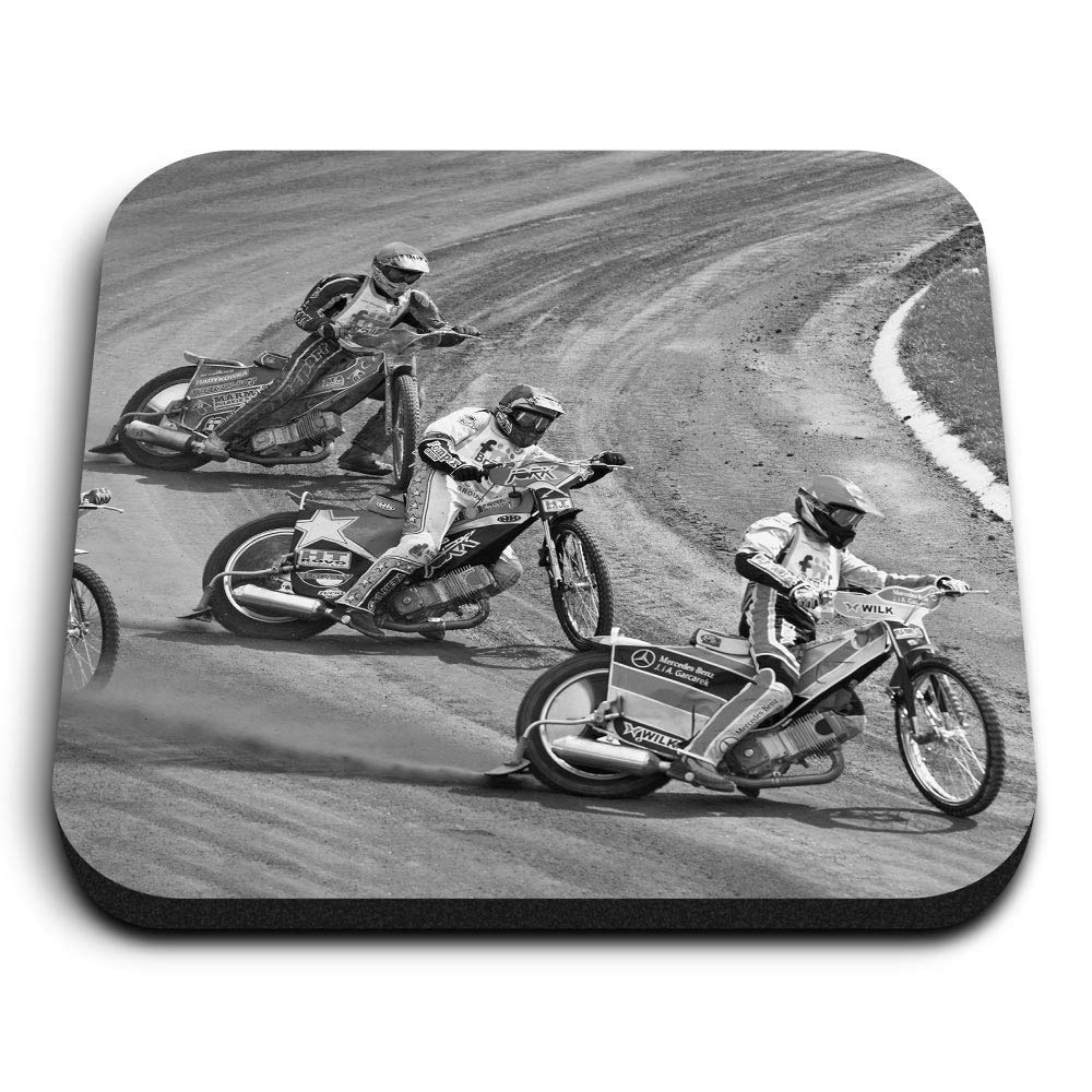 Destination Vinyl Ltd Multicolor 1 X Square Mdf Fridge Magnet - Speedway Track Bike Biker 38706