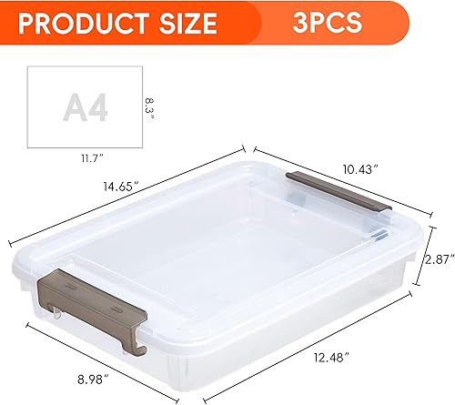 Miniatura 2 de 3 contenedores de almacenamiento de plástico con tapas, estuche portátil para proyectos, contenedores de plástico resistentes al agua para organizar