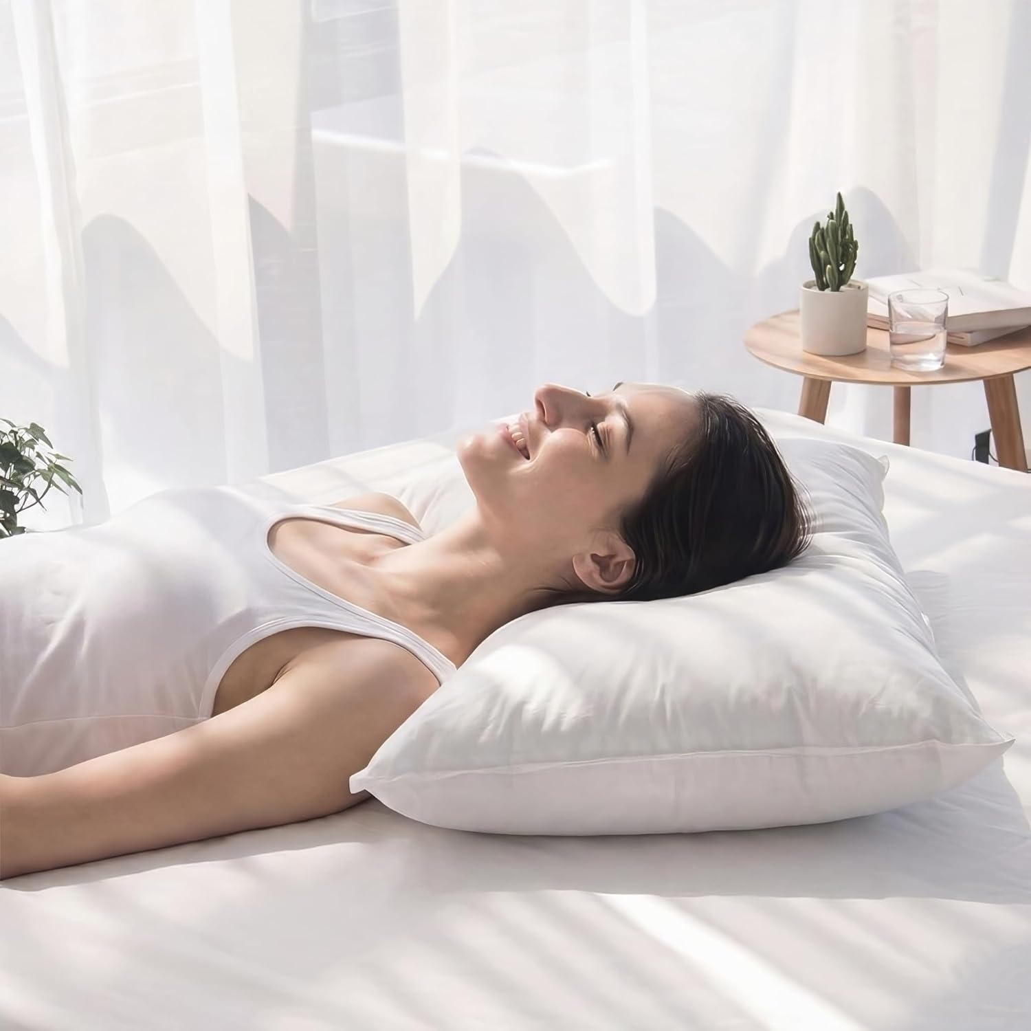 Bed Pillows Queen Size, Feathers Down Pillow for Sleeping(20”x28”)