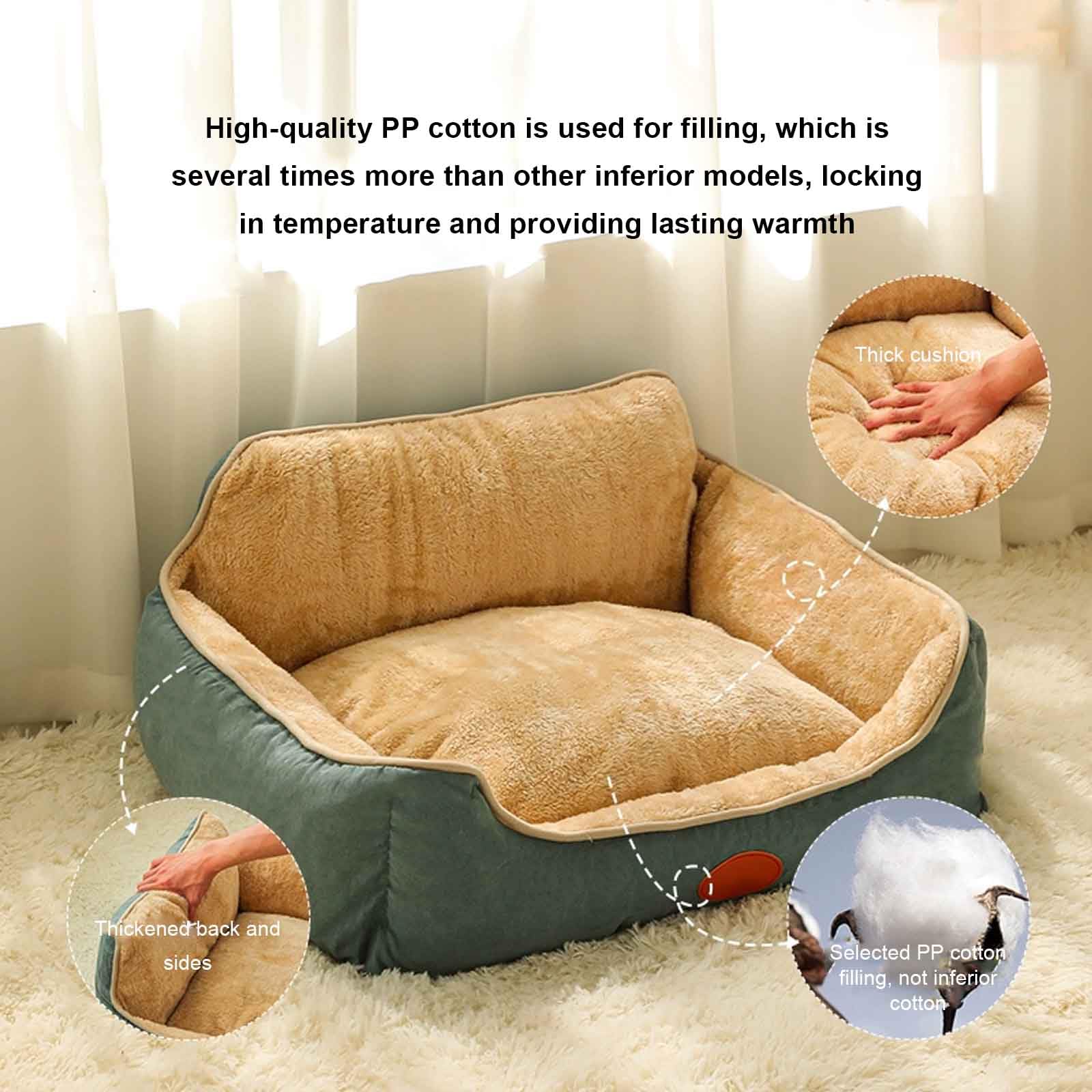 Cuccia Cane Interno, Cuccia Cane Soffice, Letto per Gatti con Fondo Antiscivolo, Copertura Sfoderabile per Lavaggio, per Animale Domestico Piccola Media,M