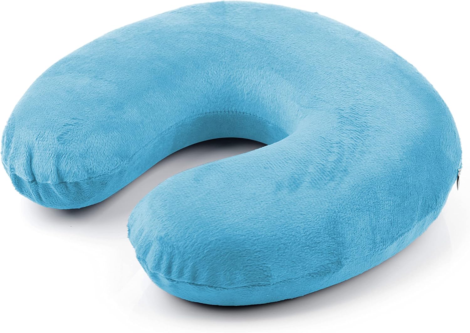 MCIX Almohada Cervical de Viaje, Cojín Cuello Viaje | Hecho de Espuma de Memoria, Almohada de Viaje Viscoelástica | Funda Extraíble Lavable de Algodón para Avión, Coche, Bus, Oficina. (Azul Cielo)