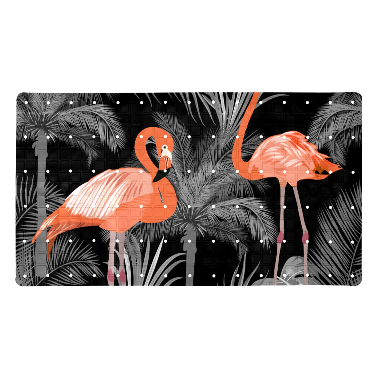 Tapis de bain antidérapant noir Flamingo tapis de douche 120 ventouses