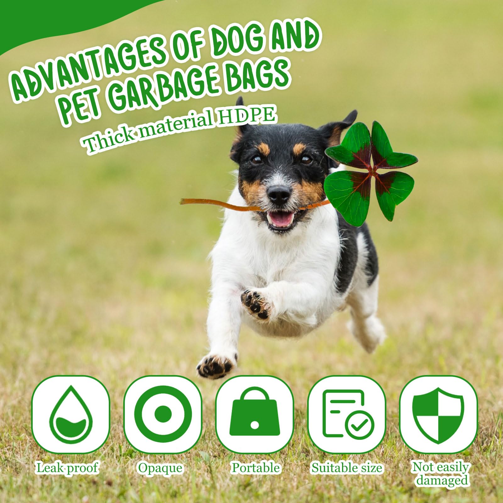 Ireer 40 Stück 4000 Stück Kotbeutel Bulk Cute Dog Pet Kotbeutel Bulk Poop Auslaufsicher Einfacher Einzelzug für Hundekotstation Fit Hang Loch Spender Haustier Zuhause Outdoor
