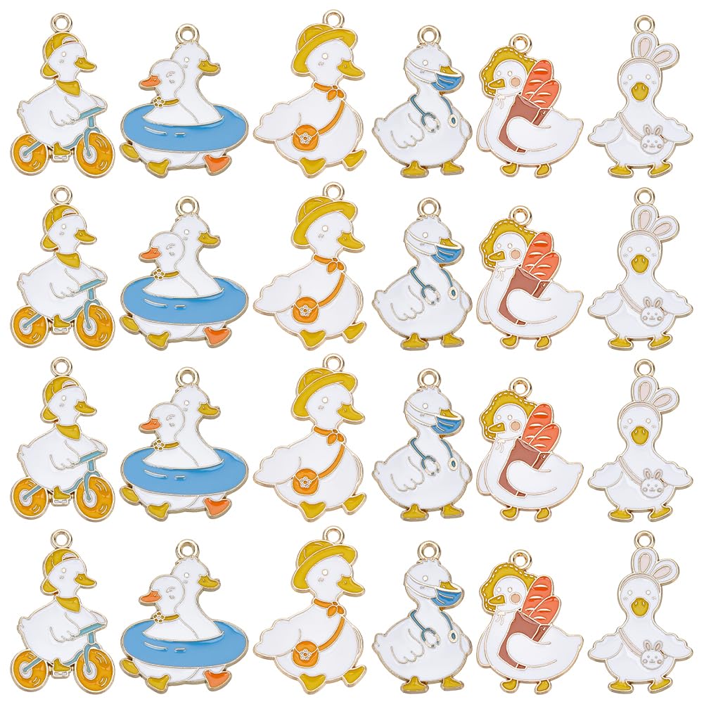 Fournitures DIY breloques canard mignon petit animal en alliage pour création de bijoux