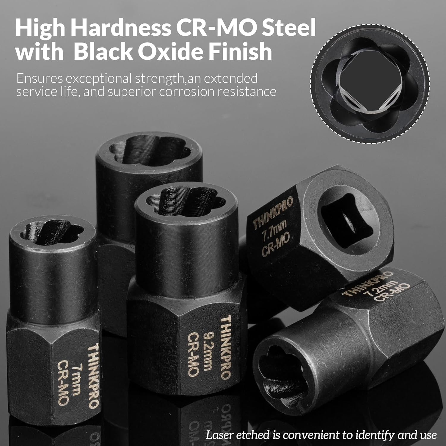 Bolt Extractor Kit,35PCS Nut Extractor Socket Set,Impact Bolt & Nut Remover,Easy Out Bolt Removal Tool for Removing Damaged, Frozen, Rusted, Rounded-Off Bolts, Nuts & Screws