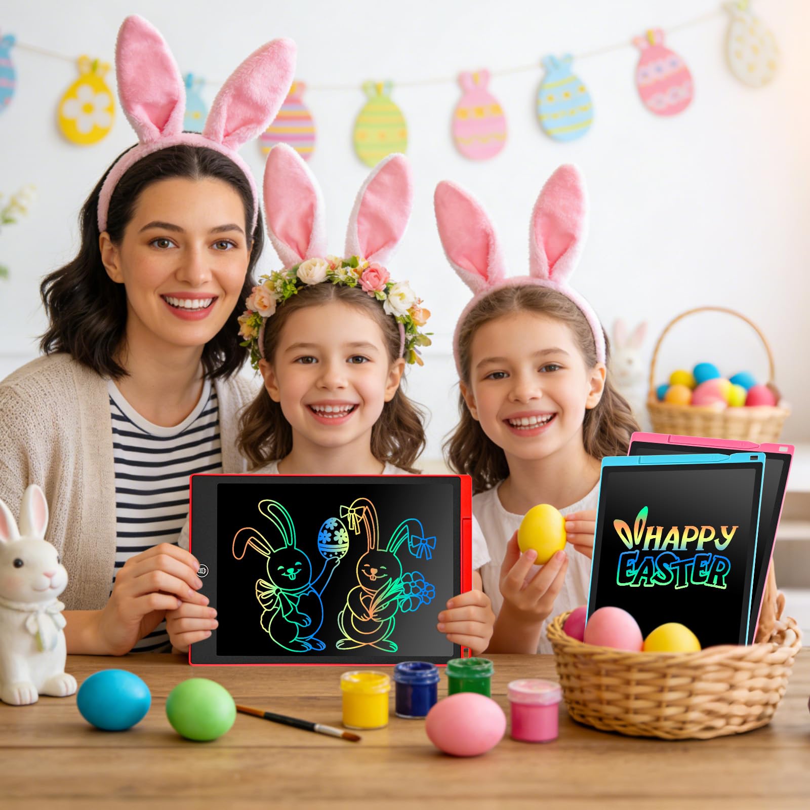 Tablet LCD 12 Pollici,PINKCAT Giochi Bambini 2 3 4 5 6 7 8 Anni Lavagnetta Cancellabile Bambini Gadget Kids Lavagna Elettronica Magnetica Tablet per Disegnare Ewriter Regali Ragazza Ragazzo - 3