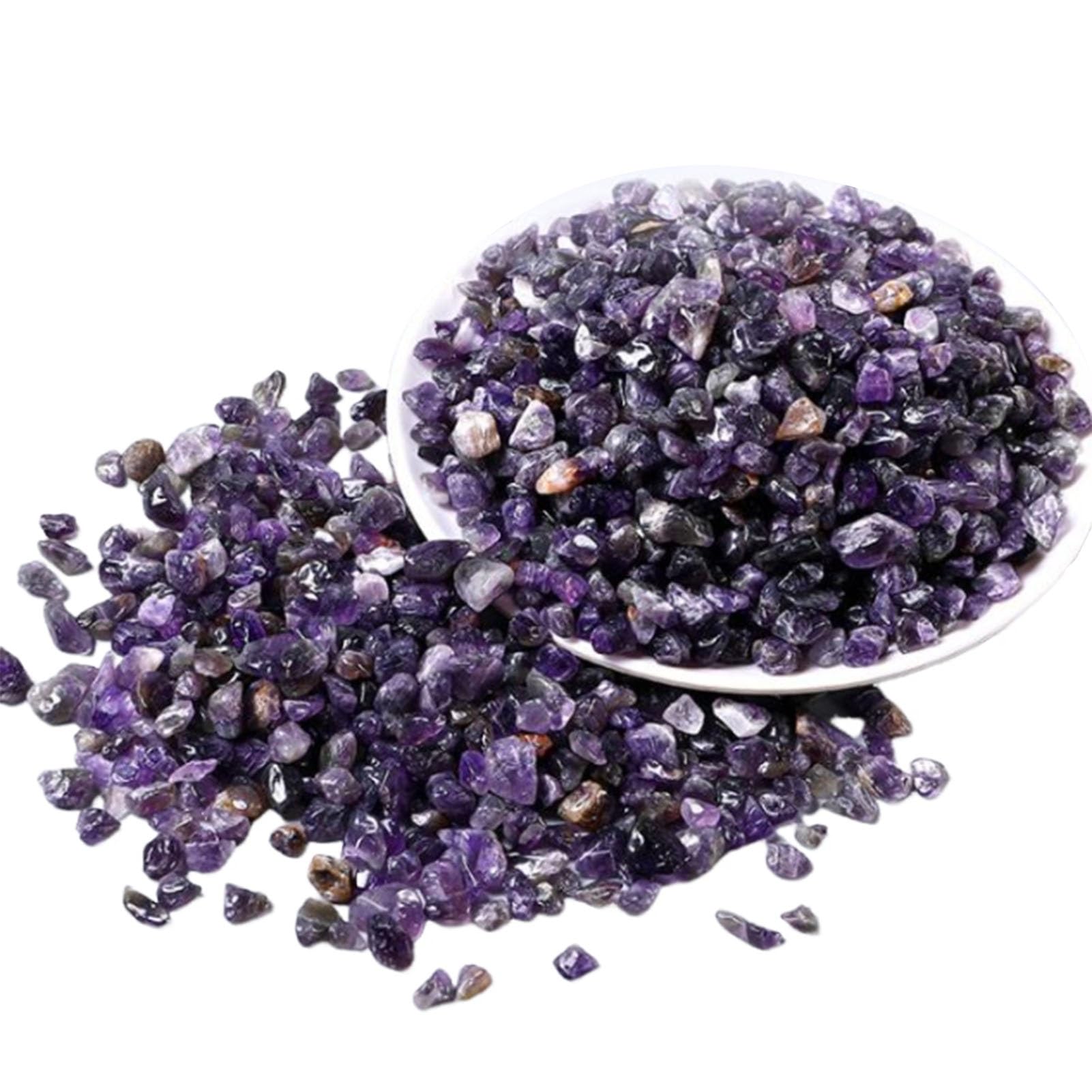 XYUERU Aquarium Gravel,Natural Amethyst Crystal gravel,Tumbled Gemstone Chips Bulk for Aquarium, Fish Tank, Garden, Vase Fillers, Succulent Plants Decor(7-9mm)
