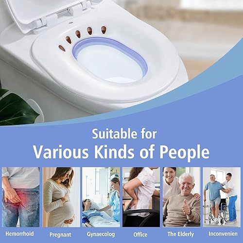 Miniatura 7 de Baño de asiento para hemorroides, baño de asiento para asiento de inodoro, baño de asiento para cuidado posparto, tratamiento de hemorroides e