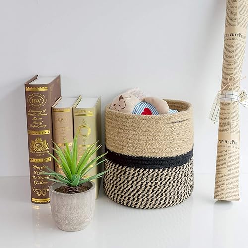 Miniatura 32 de TIMEYARD – Cesta para plantas de cuerda de yute, cesta tejida grande moderna para macetas de 11'' para jardineras interiores, cesta de Yute Mixto