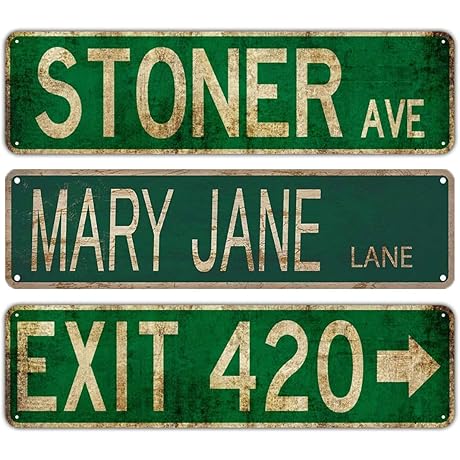 Mary Jane Lane Street Sign - Vintage Rustic Stoner Grunge Room Decor
