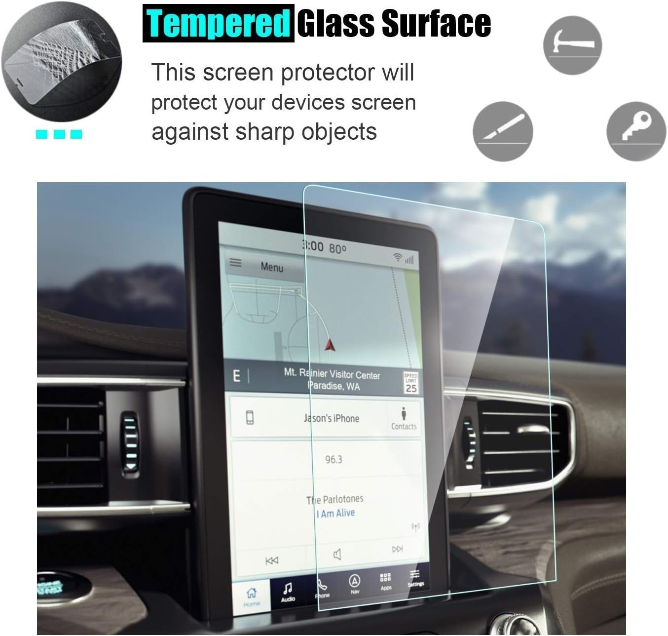 screen protector compatible with 2020 2023 ford explorer 10 1 inch touch screenanti glare scratchshock resistantflyingchannavigation accessories