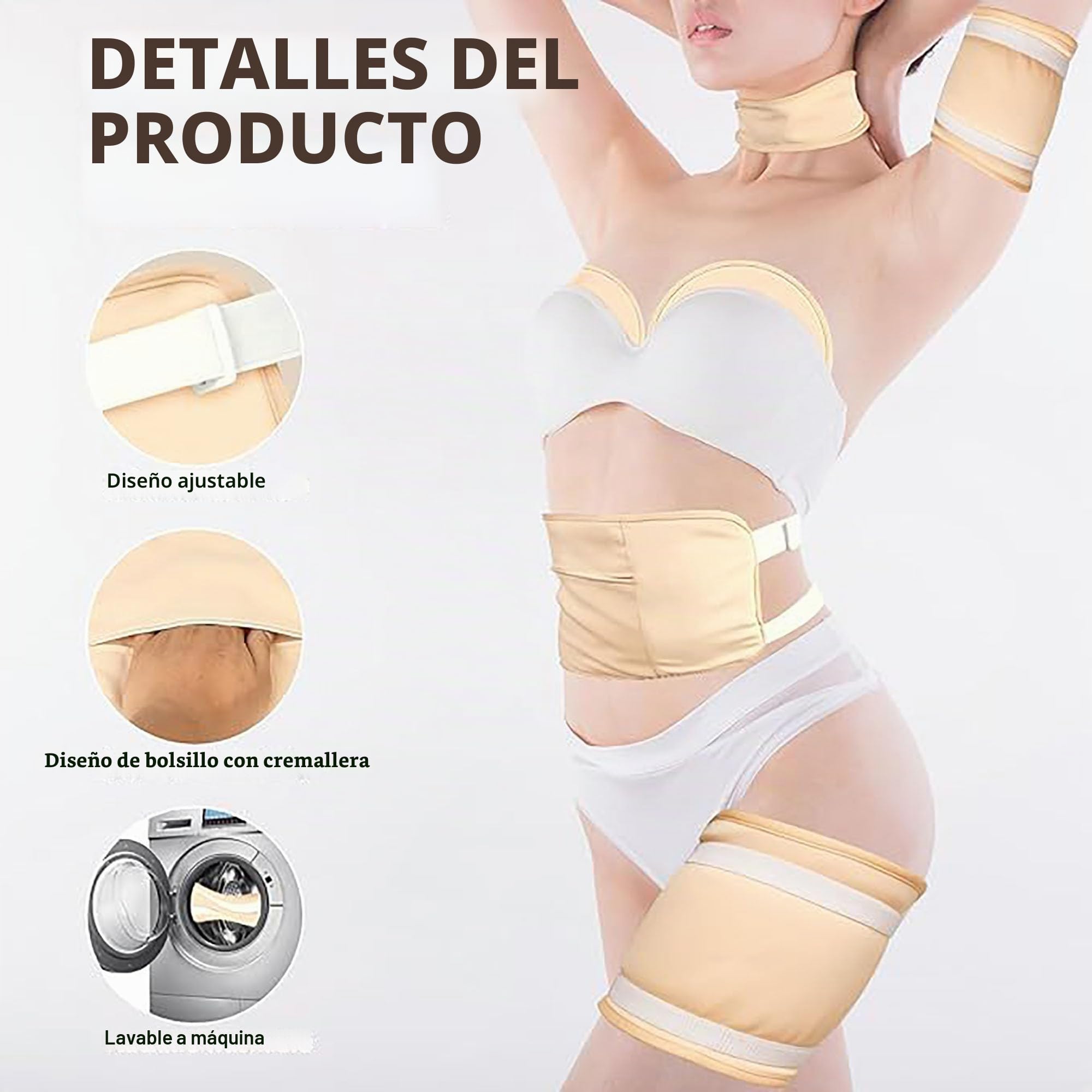 6PCS Kit Paquete Aceite Ricino Orgánico, Paquete Aceite Ricino Reutilizable, Para Cuello, Cintura, Abdomen, Piernas, Paquete Asistencia Cuidado Aceite Ricino Ajustable, Alivio La Fatiga