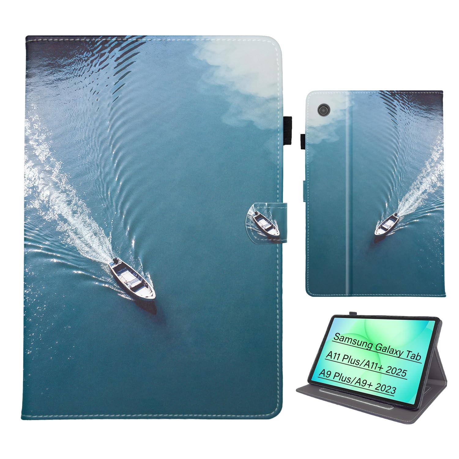 Bemoloon PU Tab Hülle Kompatibel mit Samsung Galaxy Tab A11 Plus/A11+ 2025 A9 Plus/A9+ 2023 Mit lebendigen Farben & Mustern, SchutzHülle, Ständer, Auto-Wake/Sleep-Funktion, Boot