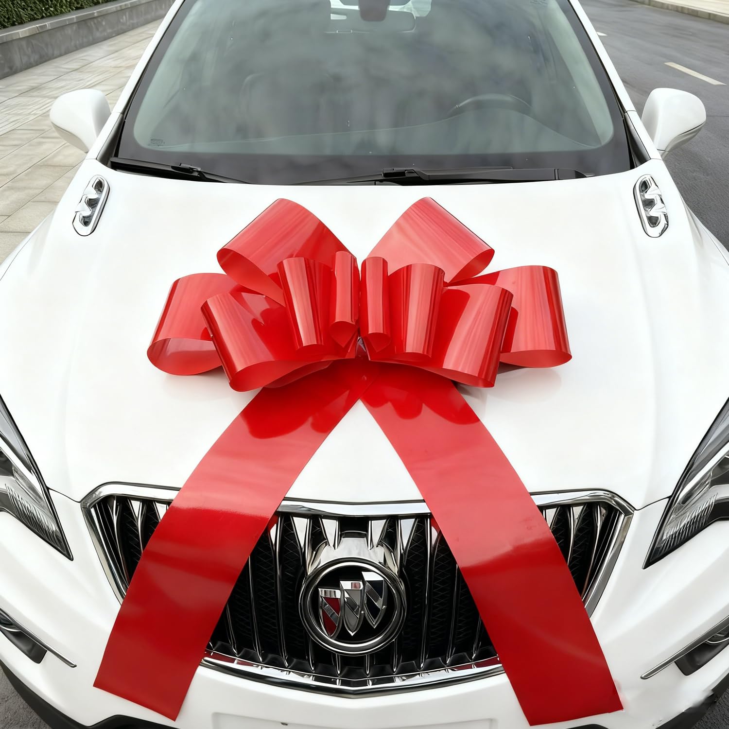 Noeud Anniversaire Nœud Cadeau Géant 76cm - Pour Voiture Et Gros Cadeaux - Rouge Brillant - Réutilisable Noeud Cadeau