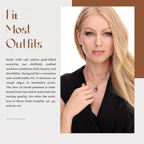 Miniatura 6 de Star of David Necklace for Women and Men - 14K Gold Filled Jewish Star Necklace -Israel Necklace