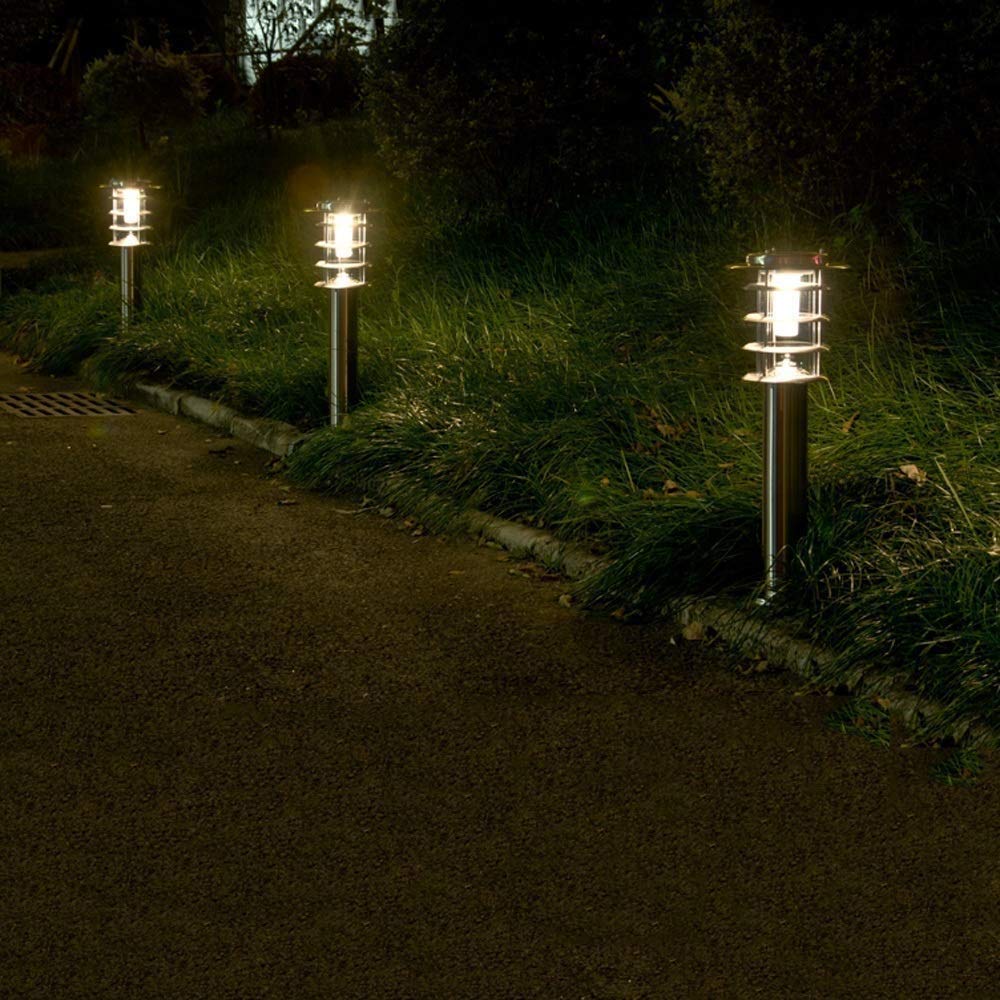 Luci solari da Prato per Esterni IP54 Impermeabile in Acciaio Inossidabile Paesaggio Giardino Pilastro Lampada a Colonna Luci a induzione Villa Via Corridoio Corridoio Decor Ombra acrilica Lanterna