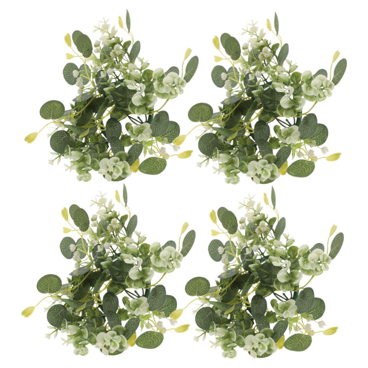 Couronne bougie eucalyptus Zerodeko : 4 anneaux champêtres pour table de mariage