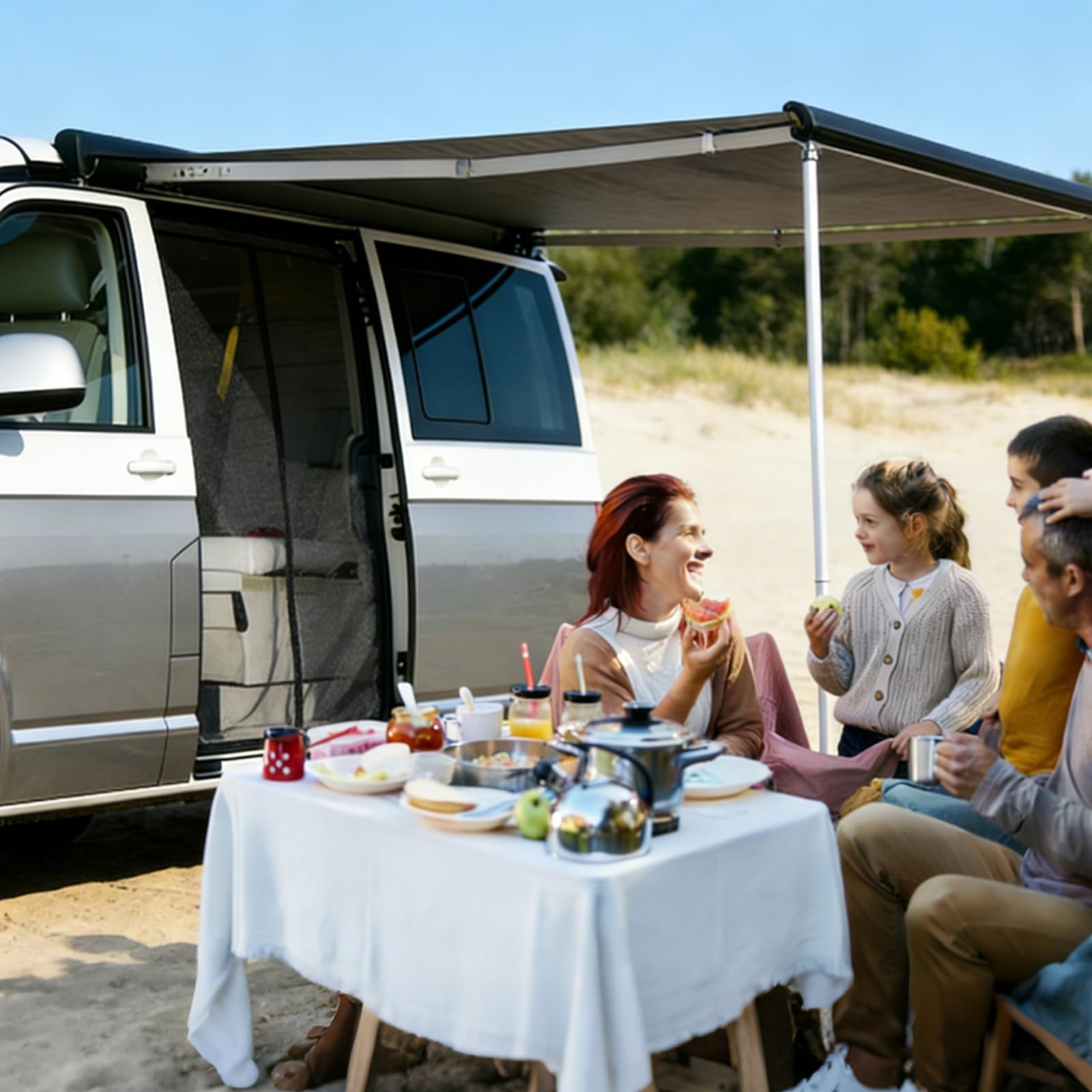 Moustiquaire Magnétique pour VW T5 T6 Porte Coulissante | NIGOOLATA Moustiquaire Van Aménagé Filet Anti-Moustiques et Protection Solaire pour Camping