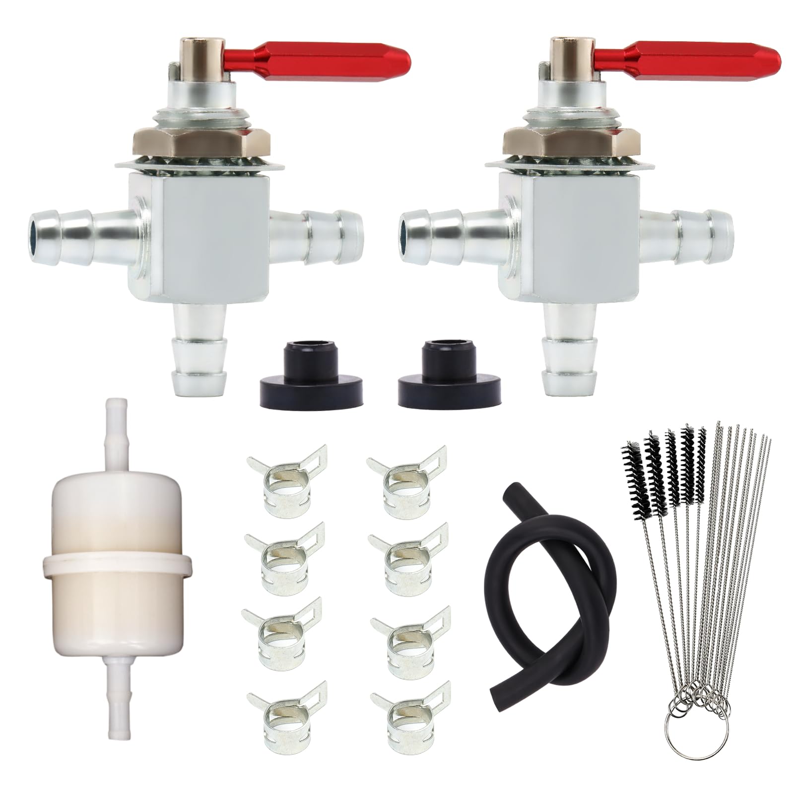 Cut-Off Fuel Valves for Scag 2-Way 1/4" Barbs Steel Fuel Oil Gas Petcock
